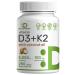 DEAL SUPPLEMENT Vitamin D3 5 000 IU + K2 MK7 100mcg Softgels | 2-in-1 Complex with Virgin Coconut Oil | Supports Heart Bone Teeth & Immune Health | Easy to Swallow