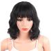 BGHJUE Wig Black Mix Brown Color Synthetic Hair Wigs With Bangs 14inchesBlack-brown Black-brown14 inches
