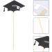 VALICLUD 24pcs graduation decorations class of 2023 graduation cap decorations toothpicks Cake Decor happy graduation congrats grad cupcake topper graduation 2021 mini Wooden cocktail Black - Buy Online on GoSupps.com