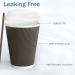 MRcup 12 oz Brown Heat-free Coffee Cups with Lids & Straws - 40 Pack | Triple Wall Insulated & Leak-free Disposable Cups for Togo | Anti-spill & Anti-slip Reusable Paper Cups - Buy Online on GoSupps.com