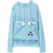 Shop Dresswel Women s Hooded Sweater with Dog Bag | Cat Sweatshirt & Hoodie | Sky Blue | 3XL | Autumn Winter Fashion - Buy Online on GoSupps.com