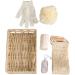 PLAFOPE 3-Piece Bath Flower Set with Rectangular Basket and Body Scrubber - Body Cleaning Kit with Loofah - 30x20cmx3pcs - Buy Online on GoSupps.com
