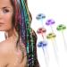 Set of 3 6 10 80 LED fiber optic lighting in blue or rainbow red green or white/hair clip for party. White x 6