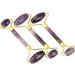 Rockcloud Amethyst Crystal Stone Roller Massager - Anti-Aging Face & Neck Therapy Tool for Wrinkle Healing & Slimming | International Shipping - Buy Online on GoSupps.com