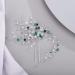 BERYUAN Green Rhinestone & Pearl Crystal Wedding Hair Pins- Silver Accessory for Women & Girls - Buy Online on GoSupps.com