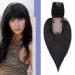 Topper Extensions with Fringe Haartopper for women 150% dense hair parts clip in 7 * 13cm base soft 6 (15cm): 27g #1b natural black 15 cm #1b natural black