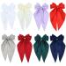 Cinaci 8 Pieces Silky Satin Big Hair Bows for Women Girls Teens Fancy Long Tail Bow Hair Clips French Hair Barrettes Hair Accessories S2
