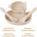 Qshare Baby Silicone Suction Plate with Spoon and Fork - Non Slip Divided Weaning Plates for Toddler (Beige) - Buy Online on GoSupps.com
