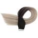 Ugeat Blond Balayage Tape-In Extensions | Real Hair Ombre #1B/18/60 | 35cm 40g Natural Black to Platinum Blonde - Buy Online on GoSupps.com