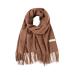 Women's cotton scarf elegant luxurious scarf soft wrap triangular scarf scarves for every season Cape scarf multi -purpose scarf for women scarf unit size brown