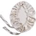 Satin Silk Bonnet - 100% Mulberry 19 Momme Sleep Cap with Ribbons - Beige - Buy Online on GoSupps.com