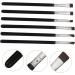 WOONEKY 6pcs Flat Eyebrow Brush Cosmetics Eye Brush Define Cosmetics Brush Makeup Brush Wooden Handle Black - Buy Online on GoSupps.com