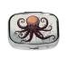Octopus Printing 2 Compartment Small Pill Case Cute Small Pill Box Purse Pill Boxs Travel Pill Organizer for Pocket Purse and Travel Gifts