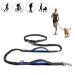 Hands Free Dog Leash Retractable Dog Leash Running with Dual Bungees for Medium and Large Dogs Adjustable Waist Belt Reflective Stitching Leash for Running Walking Hiking Jogging Biking (Blue)