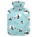 Cartoon panda bear hot water bottle with cover heat bottles for pain relief handfoot warmer hot water bed warmer for warm and cold compress 2l