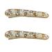 Vpang 2 Pcs Pearl Crystal Beaded Hair Barrette Clip Hair Pins Hair Clips Beak Duckbill Alligator Clip Pin Hair Accessories Women Girls (White)