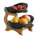 Fruit Bowl for Kitchen Counter 2 Tier Countertop Fruit Basket - Food Server Display Stand Candy Dish Shelves Fruit Bowl for Kitchen Counter Laoxi Malachite Green Double Layer