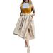 Robe midi Dirndl pour femme - 2 pi ces - Longue - Grande taille - Chemisier traditionnel bavarois - F te de la bi re bavaroise - Costume de cosplay - Robe de loisirs L Orange