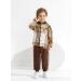 Naiyafly Toddler Boys 2-Piece Plaid Outfit Set | Hoodie Sweatshirt + Pants | 3-4 Years | Khaki - Buy Online on GoSupps.com