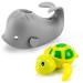 Artoflifer Baby Bath Spout Cover Baby Bathtub Faucet Cover Bath Tub Faucet Extender Protector Silicone Soft Spout Cover Purple Whale Bundles with Wind Up Turtle Faucet Baby Covers Protects Grey