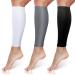 3 Pairs Calf Compression Sleeves for Men And Women Football Leg Sleeve Footless Compression Sock for Running Athlete Cycling (Black, White, Gray, Medium) Medium Black, White, Gray