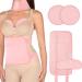 4 Pack Castor Oil Pack for Chest Neck and Liver Organic Cotton Flannel Castor Oil Pack Wrap Kit Reusable Compress Castor Oil Wrap for Liver Detox Thyroid Anti Oil Leak (Pink)