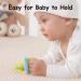 Silicone Baby Pacifier Teether 2 Pack for Babies 0-12 Months - Hands-Free Teething Relief Toys - Freezable & Chewable - Blue Yellow - Buy Online on GoSupps.com