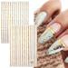 10 Sheets Gold Nail Art Stickers - Self-Adhesive Metallic Decals for Women and Girls | Holographic Glitter Design for Acrylic Nails - Buy Online on GoSupps.com