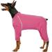 Hjyokuso Dogebody after op dogs pajamas with zipper for small mmmers Large dogs wound protection suits for dogs anti-wound licking op body dogs e-collar alternative for dogs L pink