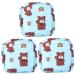 Amosfun 3 pc and cotton coin wallet for women's bandages outdoor toilet article organizer Organizer for women's bandages cotton bag for women's bandages cotton bales of brown bear