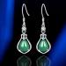 Earrings Chrysoprase Earrings Sterling Silver Retro Inlaid with Natural Jade Temperament to Modify The Face Shape Silver Jewelry Gift Chrysoprase Earrings - Buy Online on GoSupps.com
