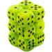 Chessex Vortex Bright Green with Black D6 Dice Set - 16mm (12 Dice) - Ideal for Gaming and RPGs - Buy Online on GoSupps.com