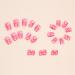 Short False Nails Pink - Glue On Nails Curve Design Pink Press On Nails Cute Stick On Nails Square Fake Nails Artificial Full Stick On Nails Rowces - Buy Online on GoSupps.com