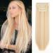 YDDM Hair Extensions Clip in Extensions smooth hair extension with clips full of heads like real hair hair exension clips cheap clip extensions synthetic hair part for women (24-inch 4pcs) 24 inch-straight 613h22#