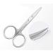 2Pcs Nose Hair Scissors Set - Beard, Moustache, Eyelash, Eyebrow Trimmer - Silver - Buy Online on GoSupps.com