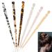 6 Pieces Acetate Hair Sticks Tortoise Shell Hairpin Chopsticks Hair Accessories Leopard Print Hair Pins Chinese Retro Hairpins Disk Hair Sticks Hair Styling Pins for Women Girls (Classic Patterns)