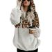 Bigfanshu Women's Tops Leopard Patchwork Long Sleeve Sweatshirt Pullover Shirt Blouse White - Buy Online on GoSupps.com
