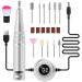 Foxzone Electric Nail Drill - 35000 rpm Adjustable Portable Nail Drills, Professional Powerful and Quiet Nail File Nail Drills, with Visible Display Screen for Acrylic Gel Nails (Silver)