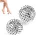 1 pair of massage ball hedgehog ball silver massage ball set magnetic hedgehog balls light and portable massage balls with knobs for relaxation of the neck back shoulders waist and feet.