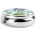 Green Eucalyptus Leaves Mini Round Pill Box | 3 Compartment Travel Pill Organizer | Portable Medicine Case for Home & Office - Buy Online on GoSupps.com