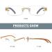 Retro Rimless Blue Light Glasses for Women Men - Fashion Wood Eyewear Luxury Crystal Square Glasses - Buy Online on GoSupps.com