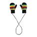 ANGELA & WILLIAM Kids' Knit Striped Mitten with Keeper String Black