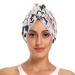 Cherry Blossom Cat Hair Towel 2 Pack Super Absorbent Hair Drying Towel Quick Dry Hair Turbans Head Towel with Button Twisty Wrap for Women Girls