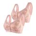 Yoga Bustier Women's Large Size Front Open Button Middle And Older Gather No Steel Ring Comfortable And Top With Lace Rose Gold 46