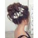 IYOU Flower Bride Hair Vine Pink Pearl Headband Crystal Leaf Wedding Headpiece Prom Bridal Hair Accessories for Women