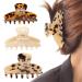 Tortoise Claw Hair Clip for Women,3Pcs 3.5 inch Hair Grip Leopard Print Barrettes French Vintage Design Large Hair Jaw for Thick Thin Curly Straight Long Hair