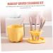 DRESSOOS 1set Makeup Brush Cleaning Bowl Makeup Brush Cleaning Kit Brush Rinsing Pad Brush Cleaning Tool Makeup Brush Washer Bowl Makeup Tool Cleaner Make Brush Cleaning Bowl Cosmetic Pp 8.5X8X6.8CM Yellow - Buy Online on GoSupps.com