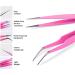 Tsolay Eyelash Tweezers Set - 4 Pack Stainless Steel Precision Tools for Lash Extensions - Pink Curved & Straight Tip - Buy Online on GoSupps.com