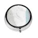 Blue and White Artround Pill Box 3 Compartment Round Pill Box Organizer &Portable Travel Pill Box for Traveling.