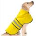 Dog Raincoat Waterproof Reflective Slicker - Lightweight Breathable Hooded Poncho Rain Coat Jacket with Adjustable Belly Strap and Leash Hole for Small Medium Large Dogs (Medium, Yellow) Medium Yellow